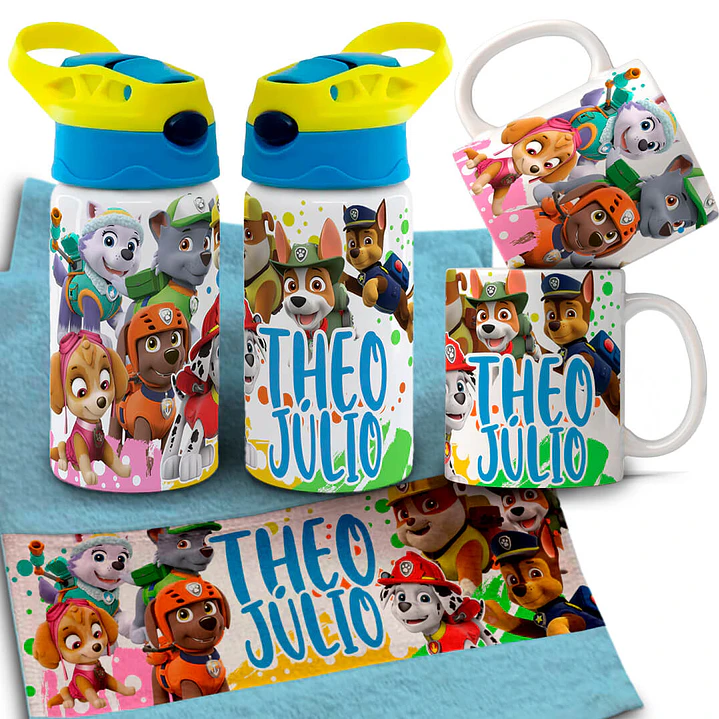 Arquivo para Personalização Volta as Aulas Garrafinha Toalhinha e Caneca Arquivo Editável 17