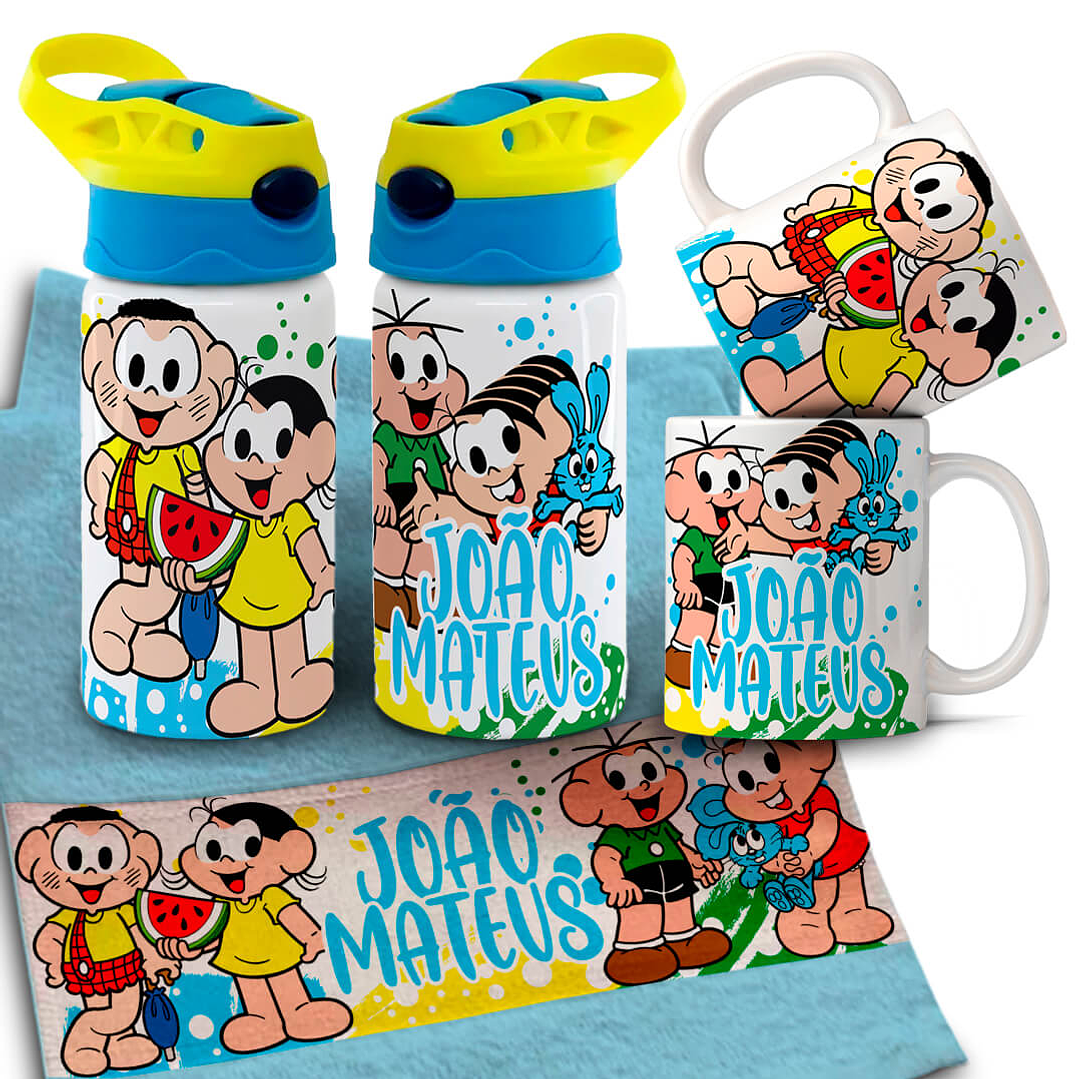 Arquivo para Personalização Volta as Aulas Garrafinha Toalhinha e Caneca Arquivo Editável 23