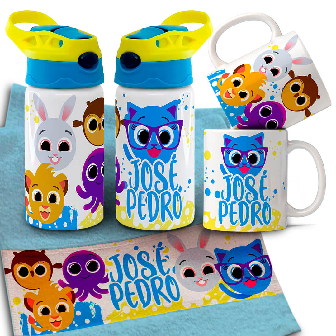 Arquivo para Personalização Volta as Aulas Garrafinha Toalhinha e Caneca Arquivo Editável 29