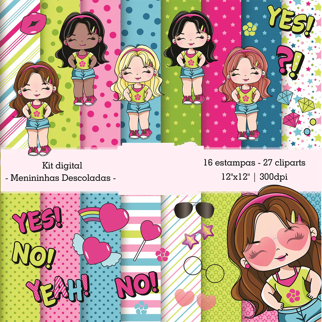 Kit Digital Mascotinhas Descoladas em Png 1