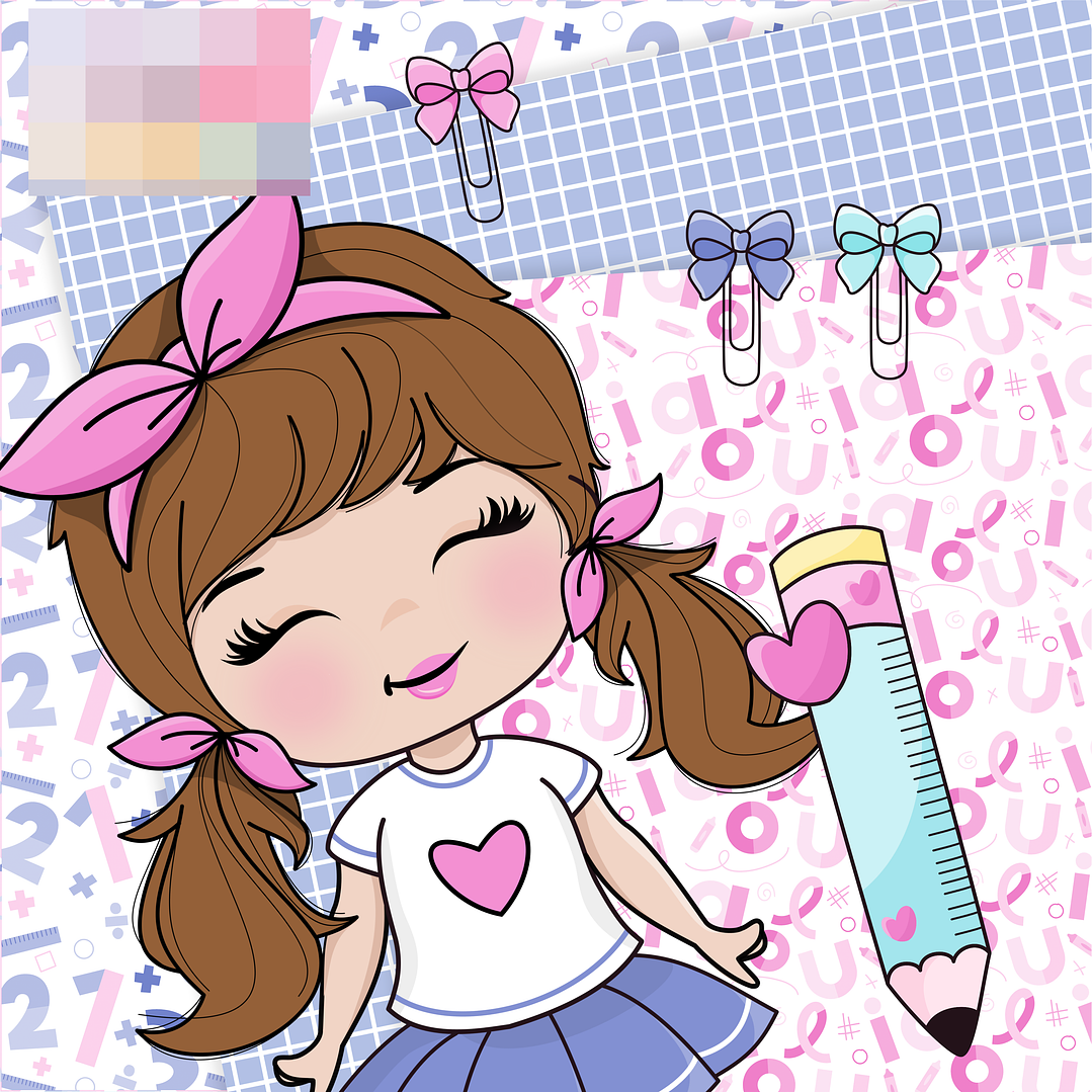 Kit Digital Volta as Aulas Meninas Arquivo em Png 7