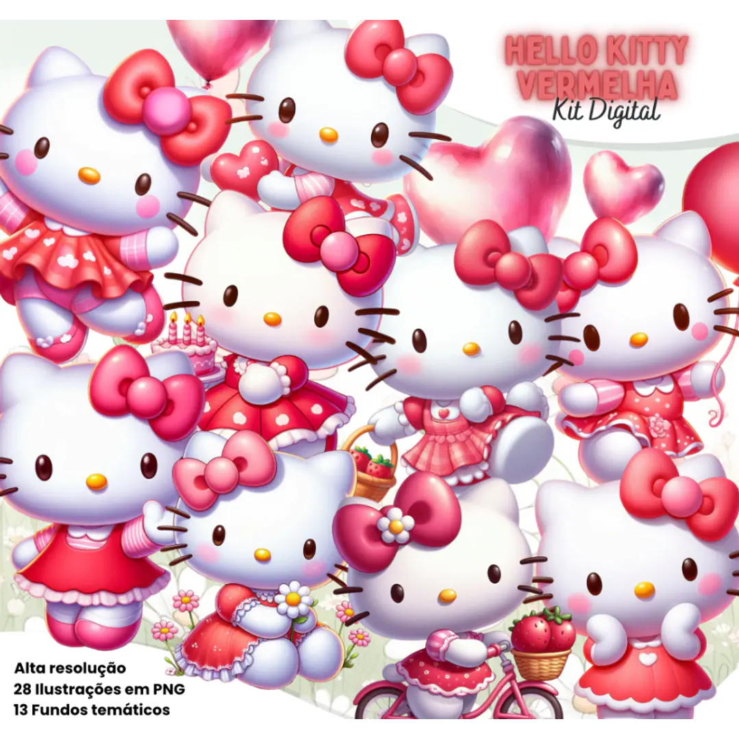 Kit Digital Hello Kitty Arquivo em Png  1
