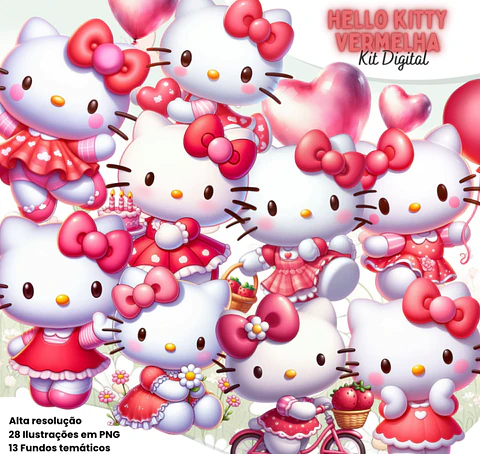 Kit Digital Hello Kitty Arquivo em Png 
