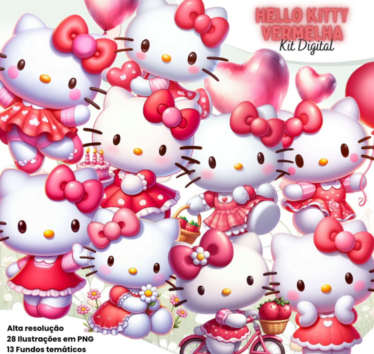 Kit Digital Hello Kitty Arquivo em Png  1