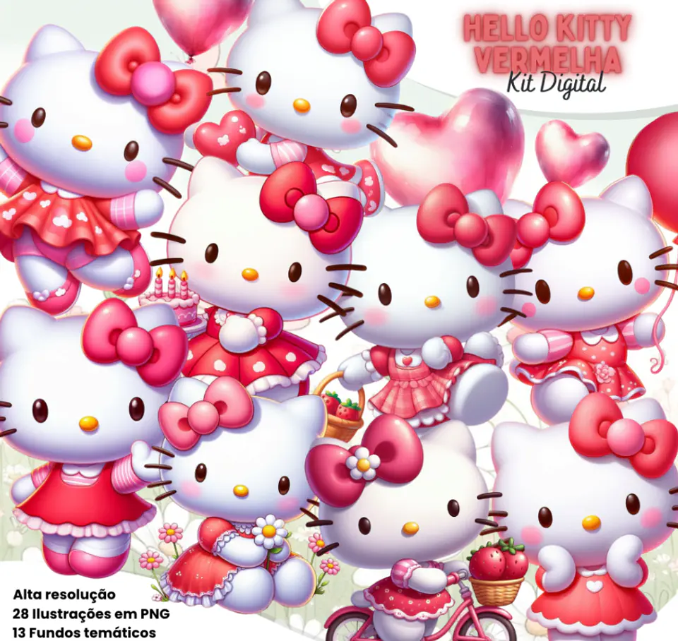 Kit Digital Hello Kitty Arquivo em Png  1