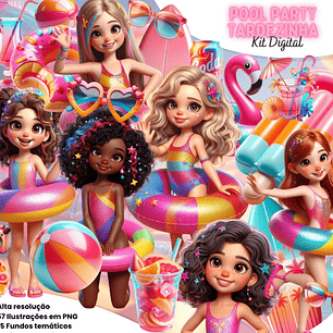 Kit Digital Pool Party Tardezinha Arquivo em Png 