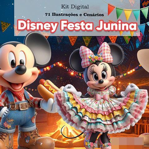 Kit Digital Disney Festa Junina Arquivo em Png