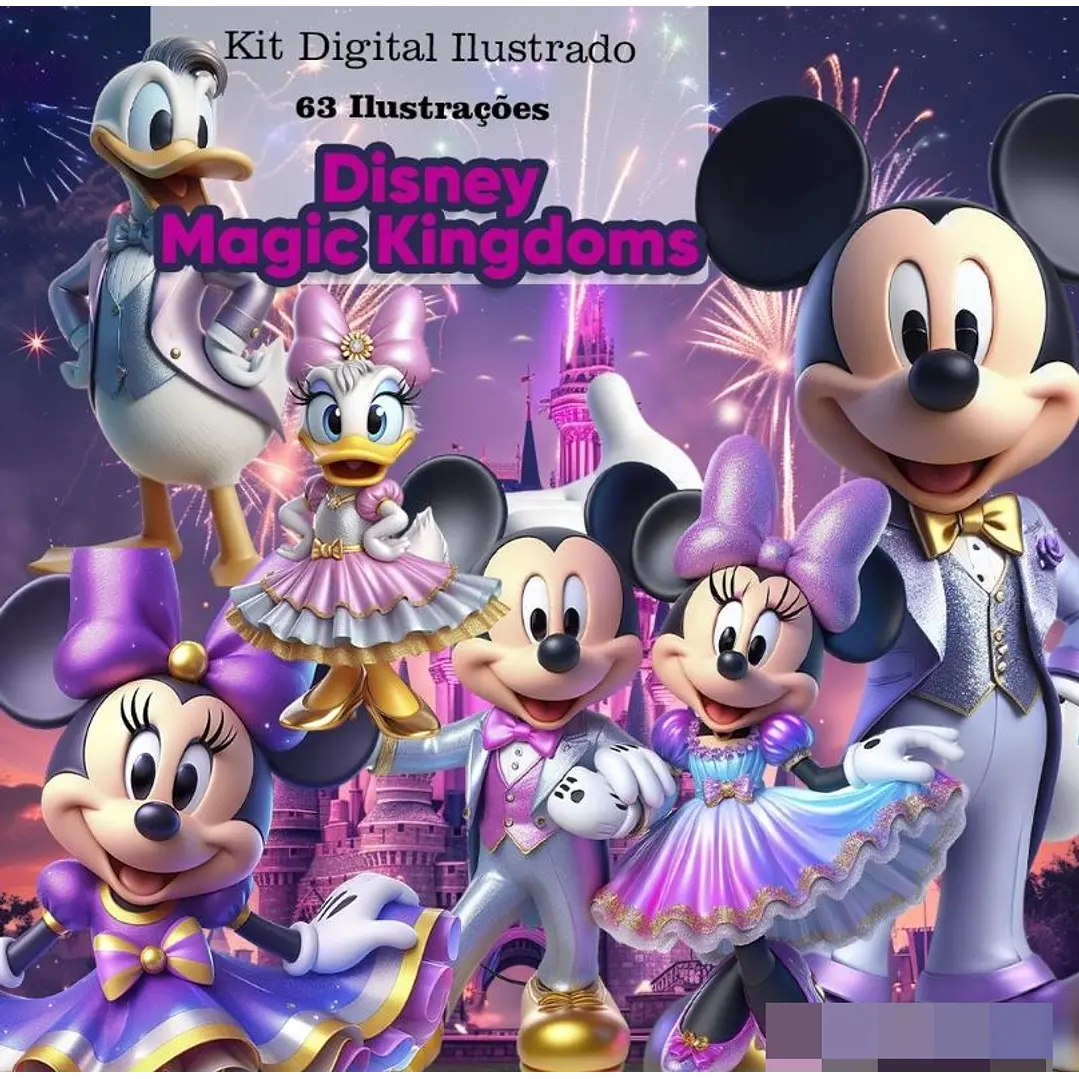 Kit Digital Disney Magic Kingdoms O Reino Mágico da disney Arquivo em Png 1