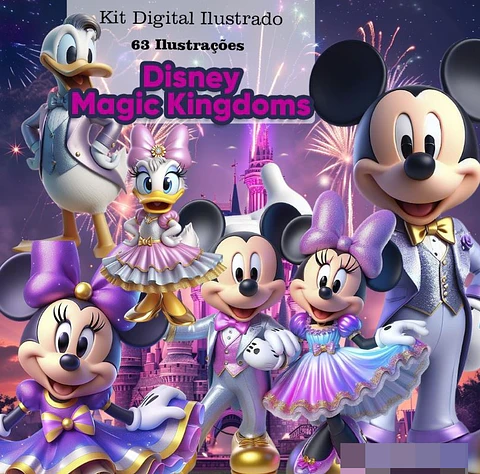 Kit Digital Disney Magic Kingdoms O Reino Mágico da disney Arquivo em Png