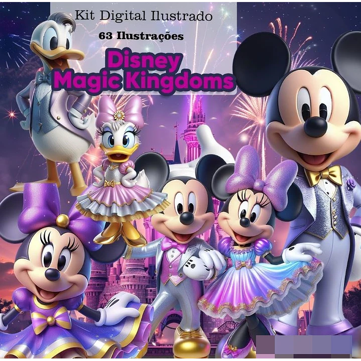 Kit Digital Disney Magic Kingdoms O Reino Mágico da disney Arquivo em Png 1