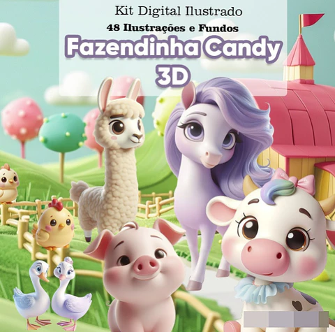 Kit Digital Fazendinha Candy Arquivo em Png