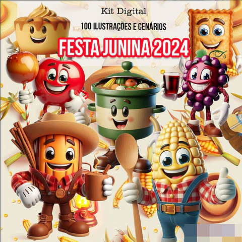 Kit Digital Festa Junina Arquivo em Png