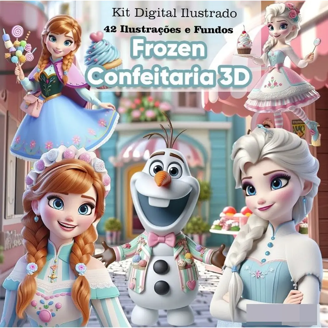 Kit Digital Frozen Doceira Arquivo em Png 1