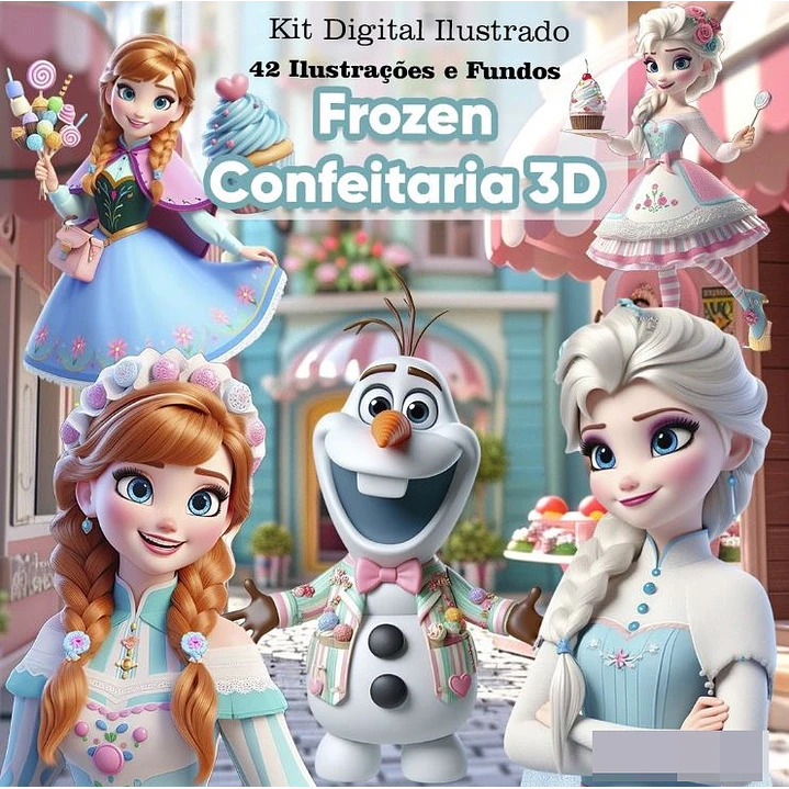 Kit Digital Frozen Doceira Arquivo em Png 1
