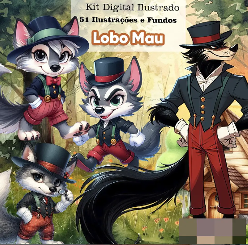 Kit Digital Lobo Mal Arquivo em Png 1