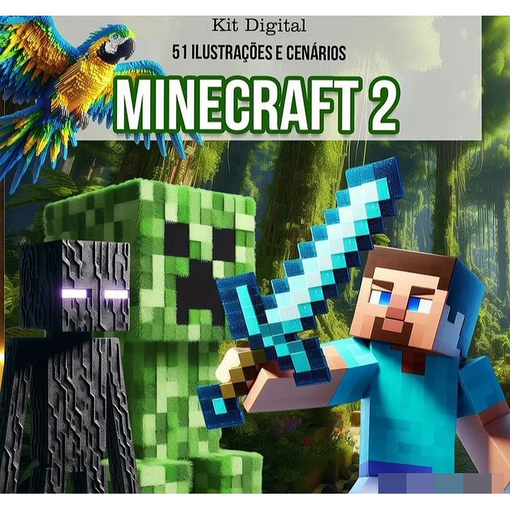 Kit Digital Minecraft Arquivo em Png 1