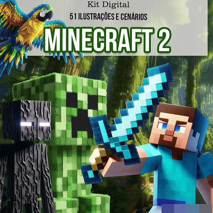 Kit Digital Minecraft Arquivo em Png 1