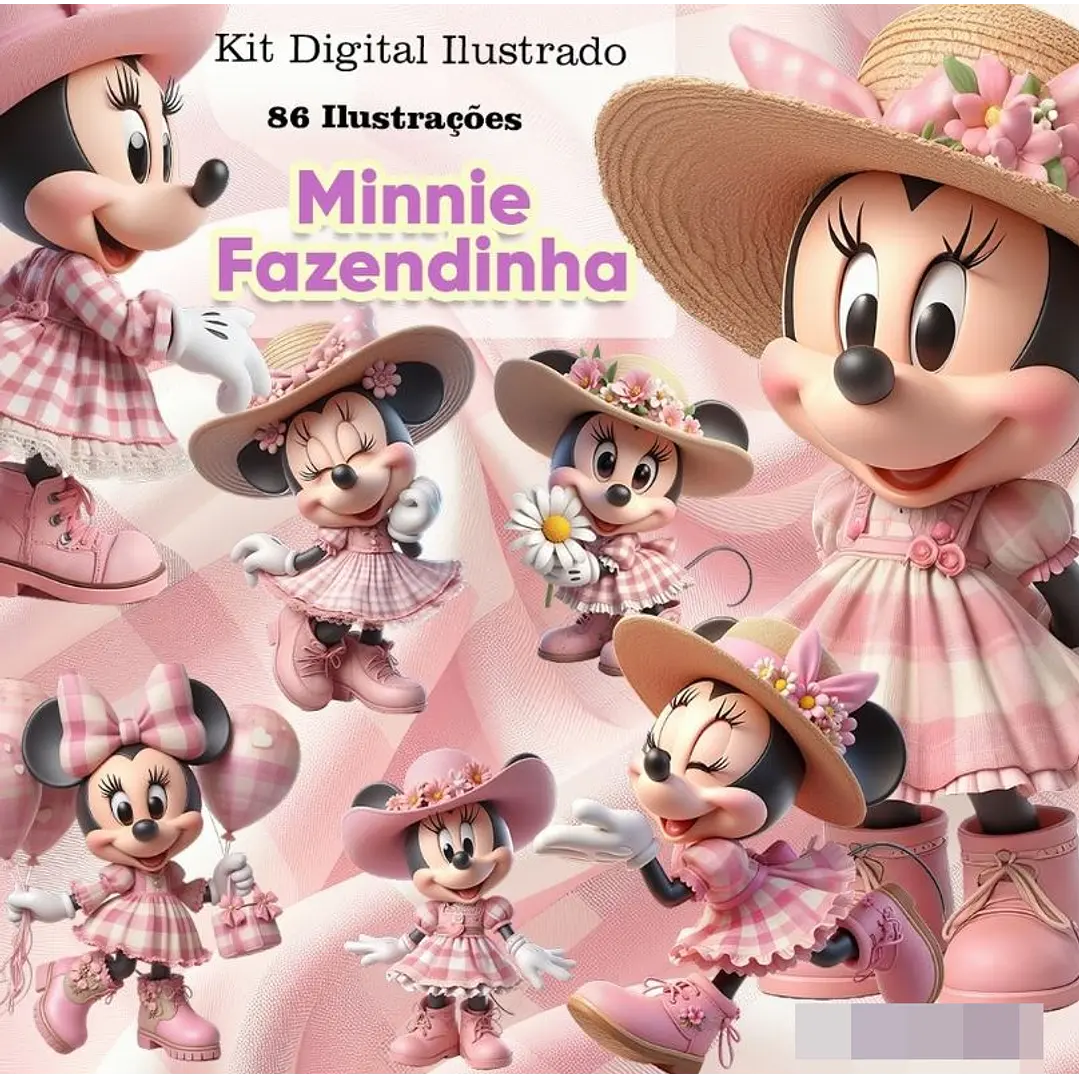 Kit Digital Minnie Disney Fazendinha Arquivo em Png  1