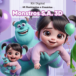 Kit Digital Mosntros SA 3d Arquivo em Png