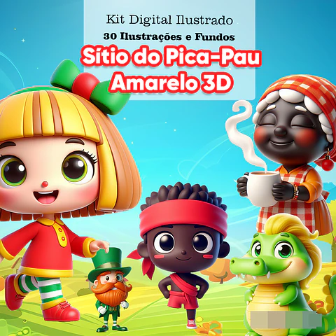 Kit Digital Sitio do Pica Pau Amarelo Arquivo em Png