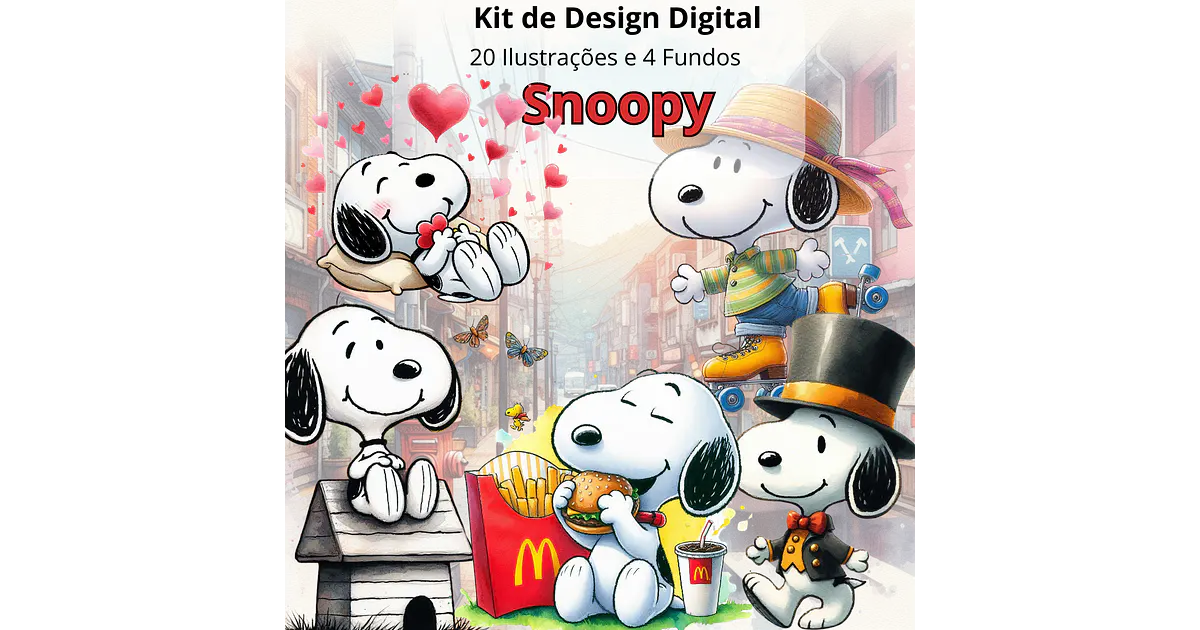 Kit Digital Snoopy Arquivo em Png