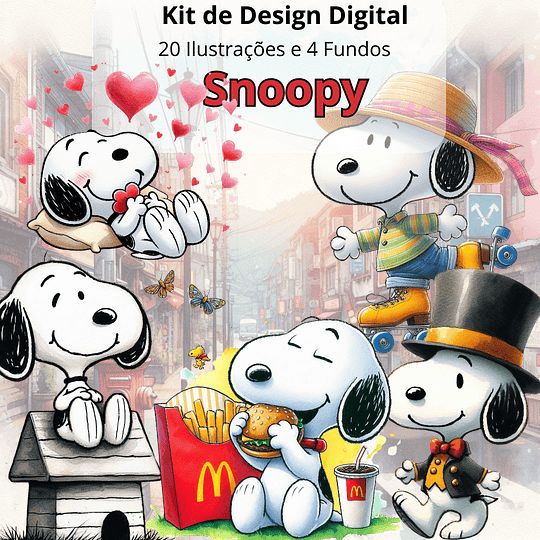 Kit Digital Snoopy Arquivo em Png