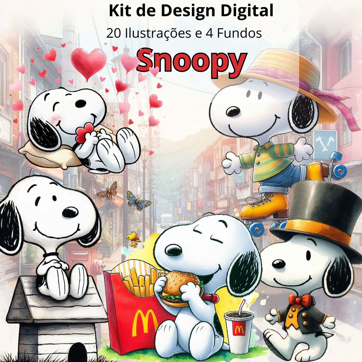 Kit Digital Snoopy Arquivo em Png 1