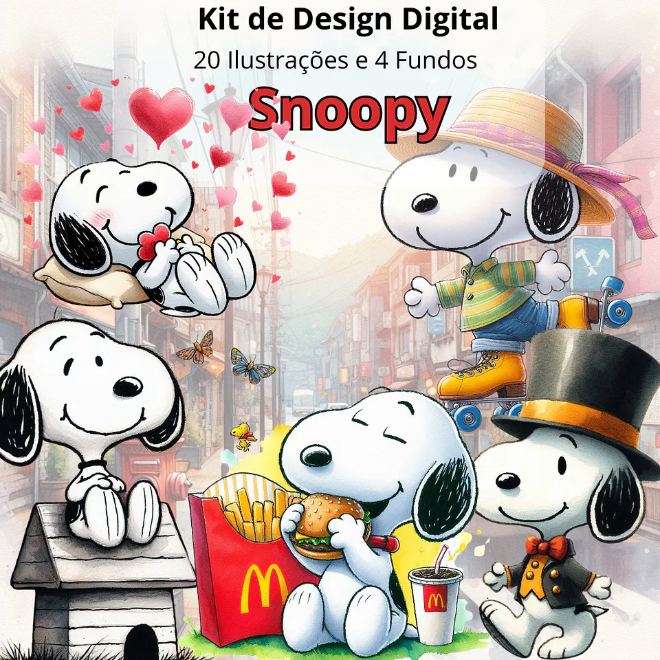 Kit Digital Snoopy Arquivo em Png 1
