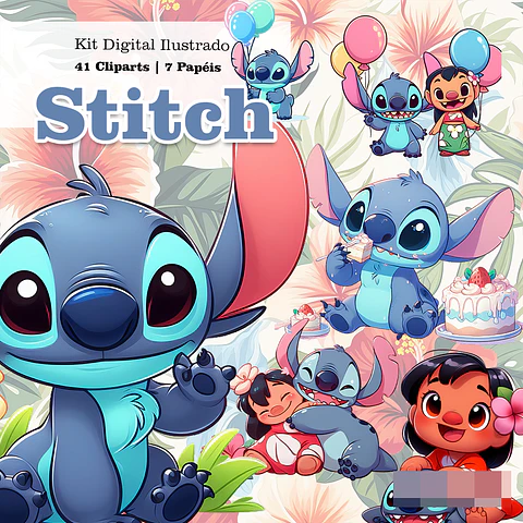 Kit Digital Stitch 3d Arquivo em Png