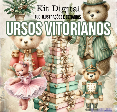 Kit Digital Ursinhos Vitorianos Arquivo em Png