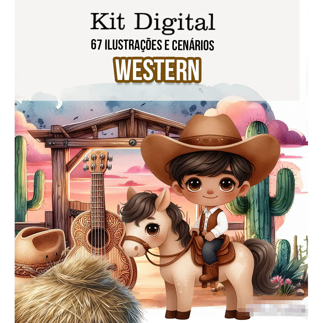 Kit Digital Western Faroeste Arquivo em Png 1