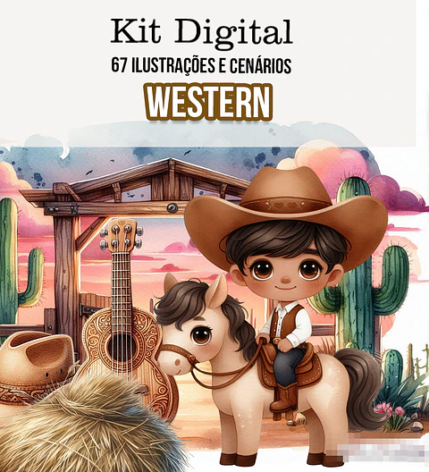 Kit Digital Western Faroeste Arquivo em Png