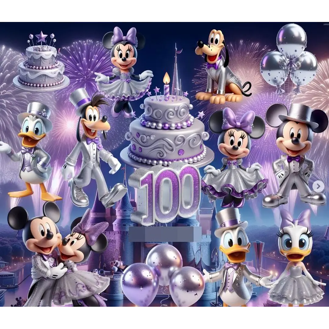 Kit Digital Disney 100 Anos em Png  1