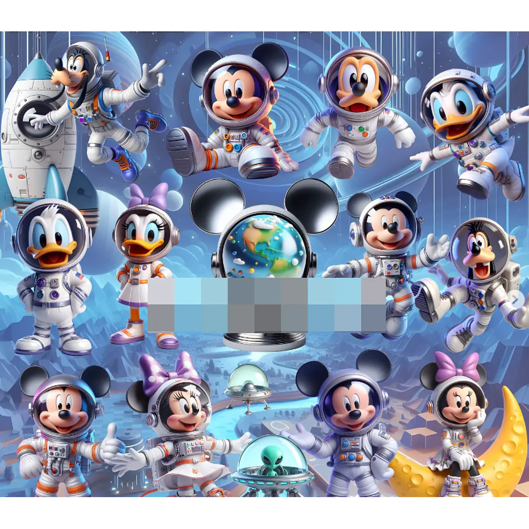 Kit Digital Mickey Astronauta em Png  1