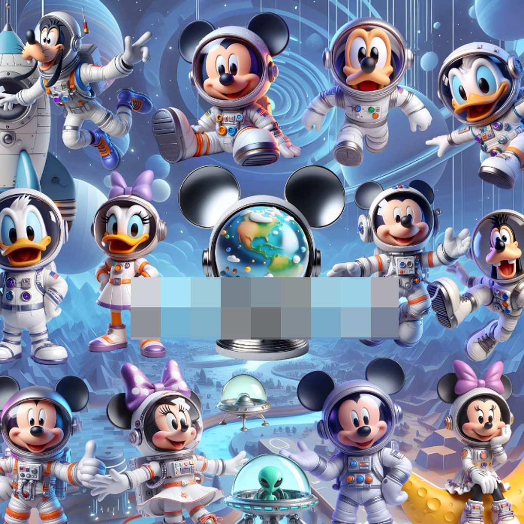 Kit Digital Mickey Astronauta em Png  1