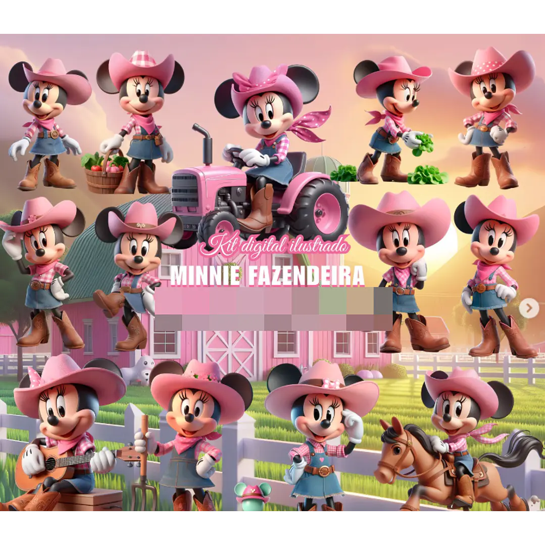 Kit Digital Fazendinha Minnie em Png  1
