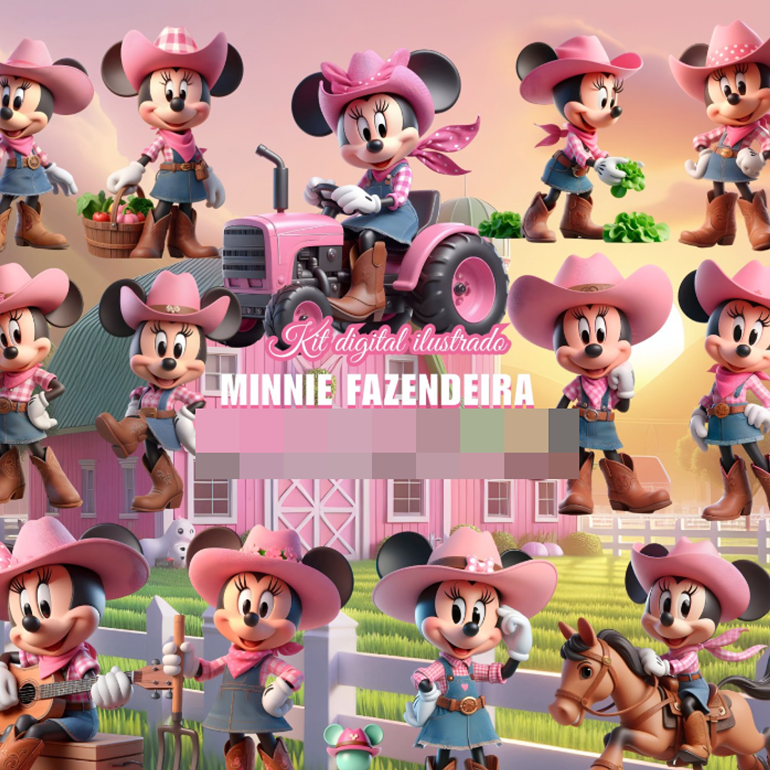Kit Digital Fazendinha Minnie em Png  1