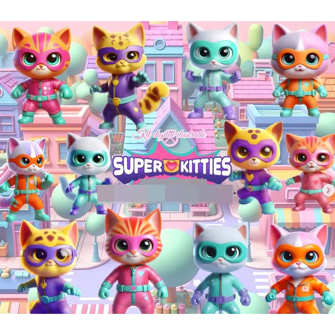 Kit Digital Super Kitties Gatos  em Png  1