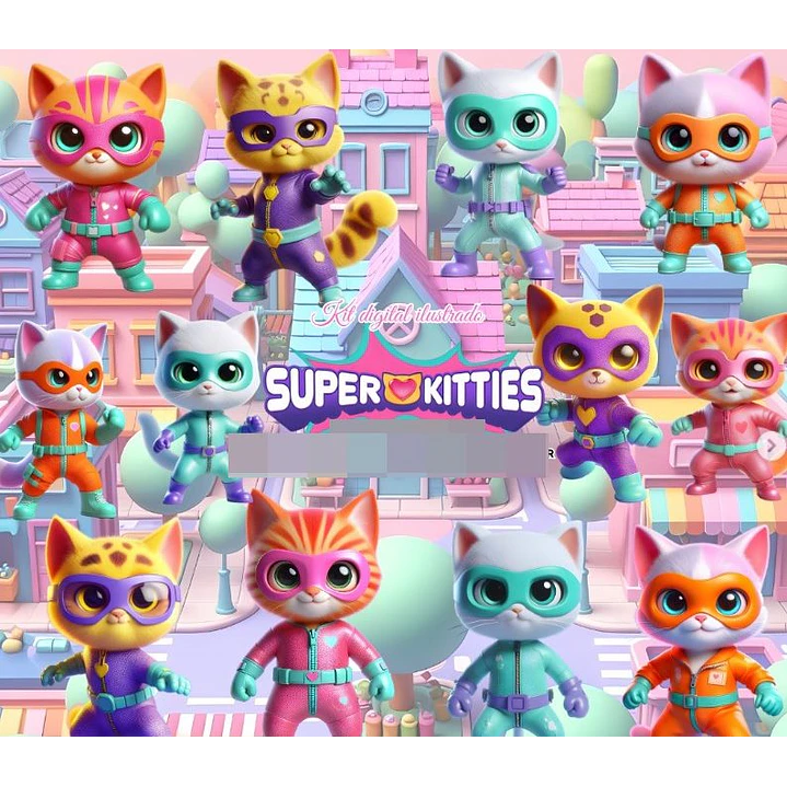 Kit Digital Super Kitties Gatos  em Png  1