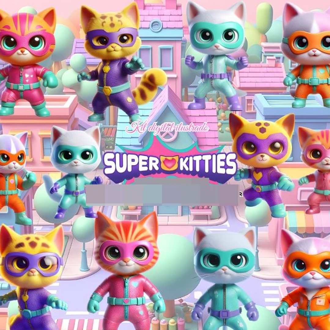 Kit Digital Super Kitties Gatos  em Png  1