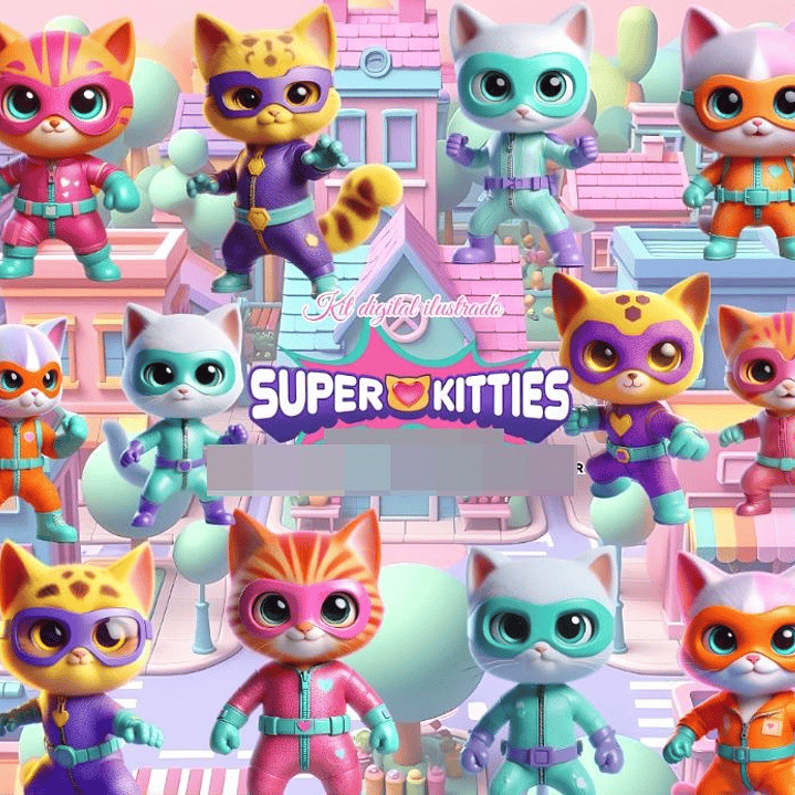 Kit Digital Super Kitties Gatos  em Png  1