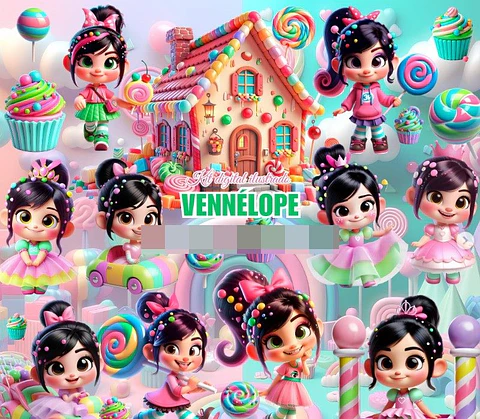 Kit Digital Venellope Mundo Doce em Png