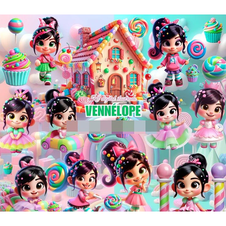 Kit Digital Venellope Mundo Doce em Png 1