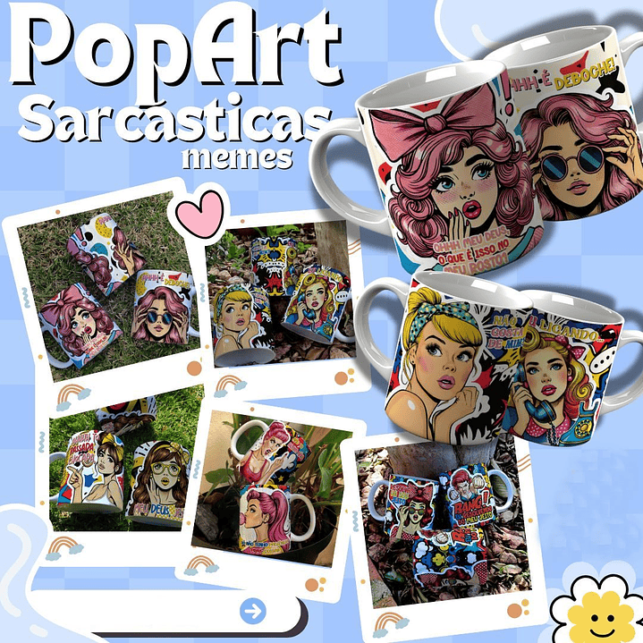 5 Artes para Caneca Pop Mulher Arquivo Editável 1