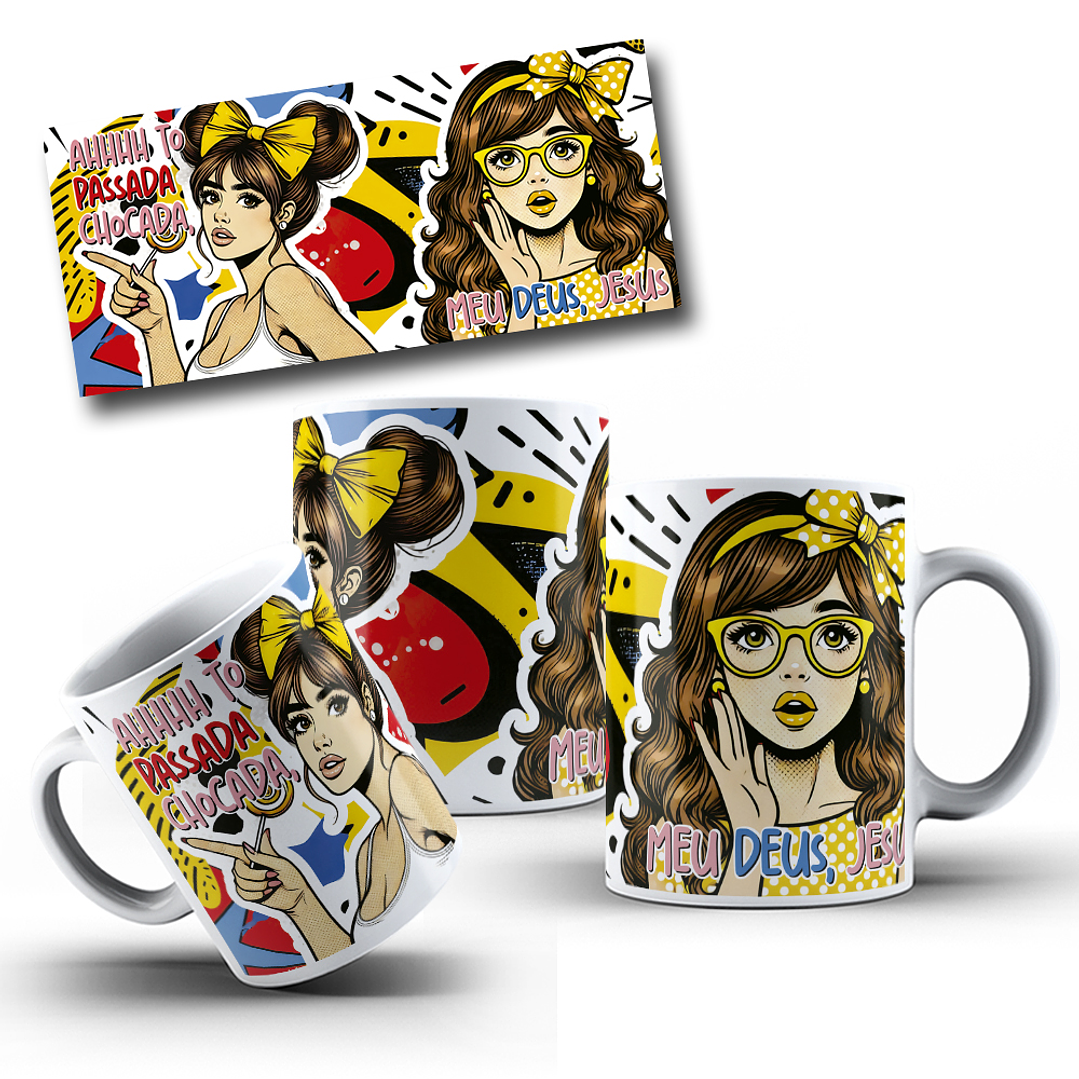 5 Artes para Caneca Pop Mulher Arquivo Editável 4