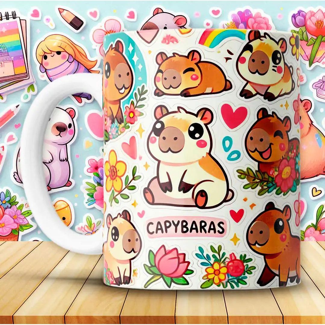 12 Artes para Caneca Capivara Arquivo em Jpg 1