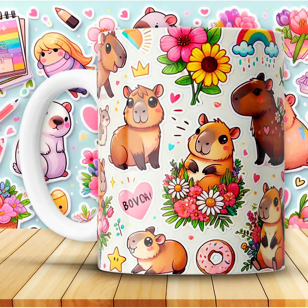 12 Artes para Caneca Capivara Arquivo em Jpg 6