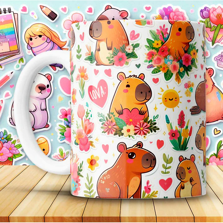 12 Artes para Caneca Capivara Arquivo em Jpg 8