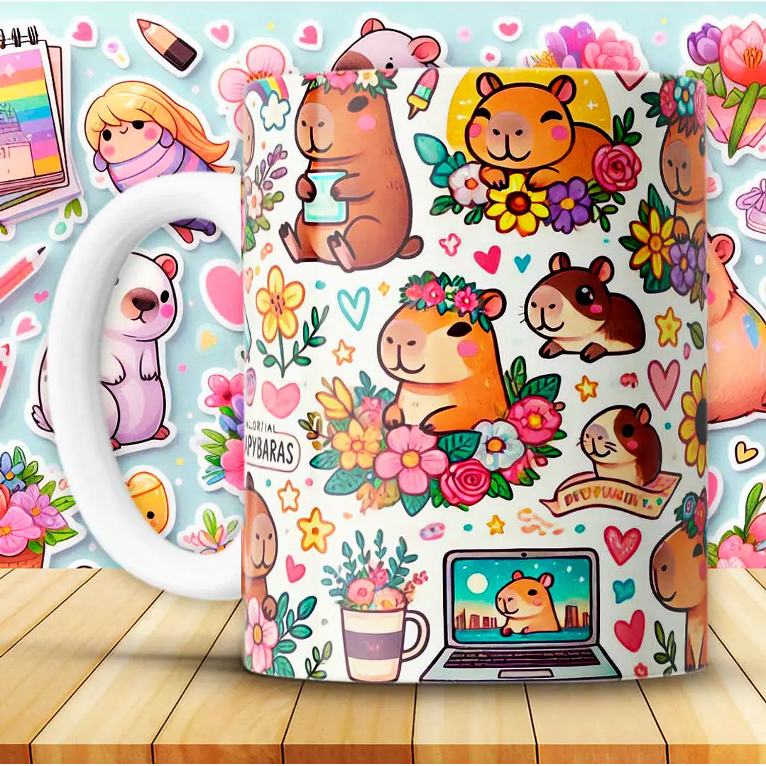 12 Artes para Caneca Capivara Arquivo em Jpg 9