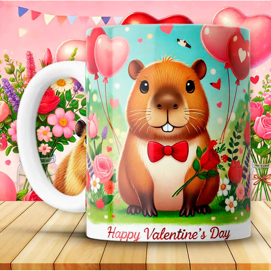 12 Artes para Caneca Capivara Dia dos Namorados Arquivo em Jpg 3